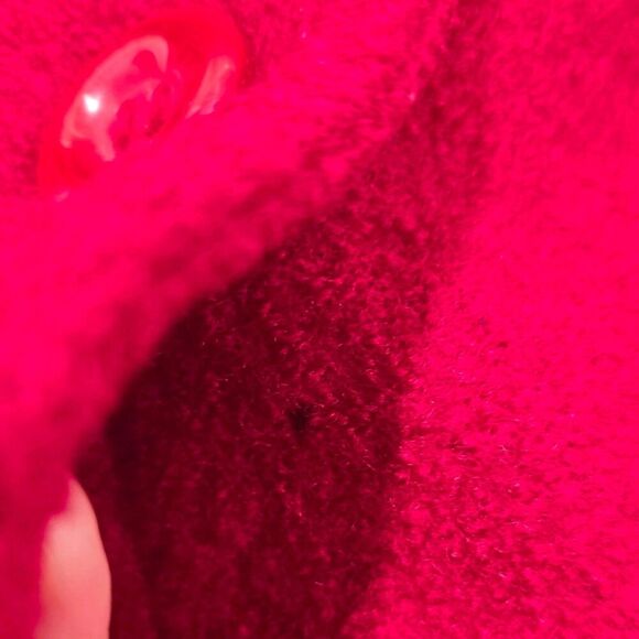 CAMBRIDGE DRY GOODS Size M 100% Wool Button Front Sweater Jacket Red Classic - Picture 5 of 6